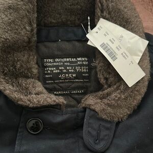 J. Crew Black Military Field Jacket with Brown Collar
